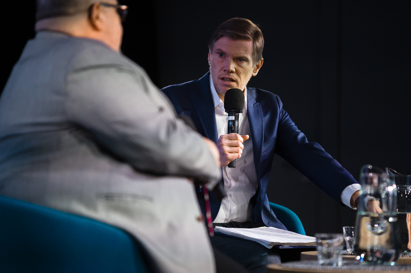 Spotkanie z dr. hab. Sebastianem Piątkowskim, autorem książki „W płomieniach zaś ciągle odzywały się jęki...” – Warszawa, 21 marca 2025. Fot. Sławek Kasper (IPN)